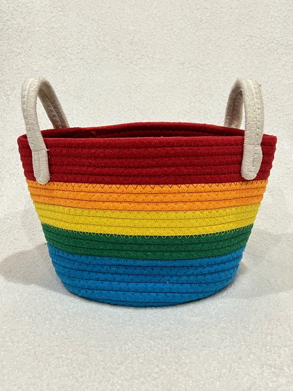 Rainbow Woven Rope Basket